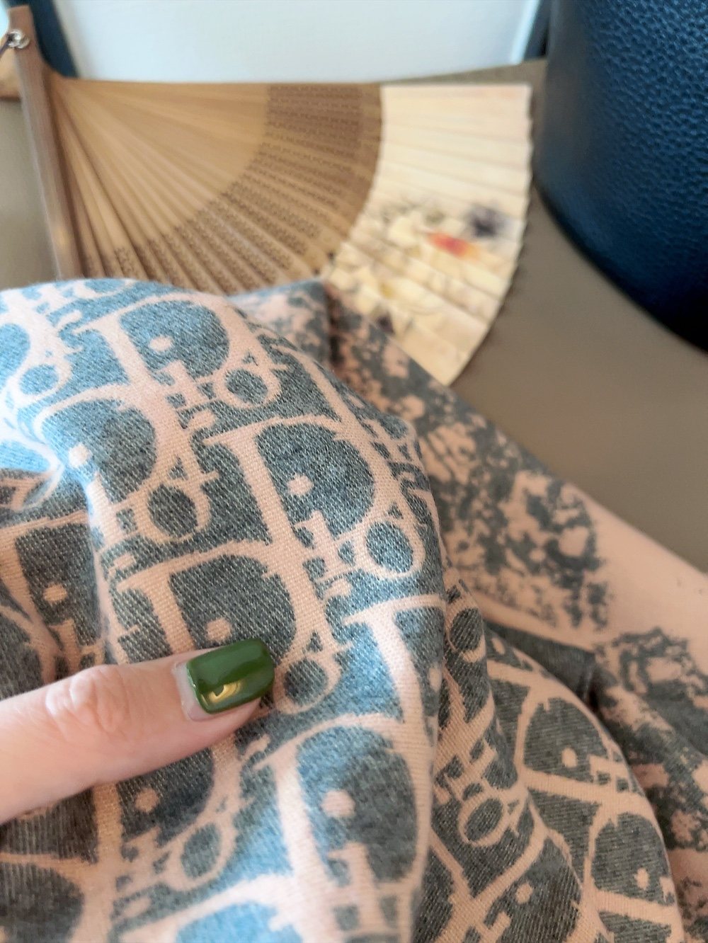 Dior Toile Pattern Fringe Scarf — detail