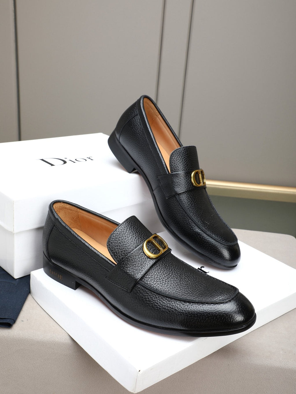 Dior Black Buckle Loafers — hero