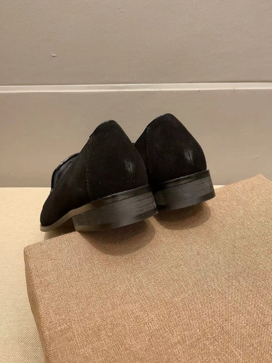 Versace Black Gold-Tone Ornament Loafers — back