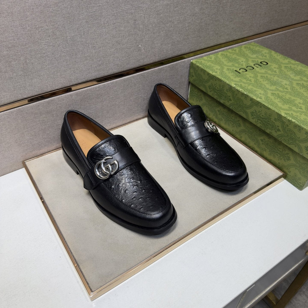 Gucci Black Metal-Hardware Loafers — hero
