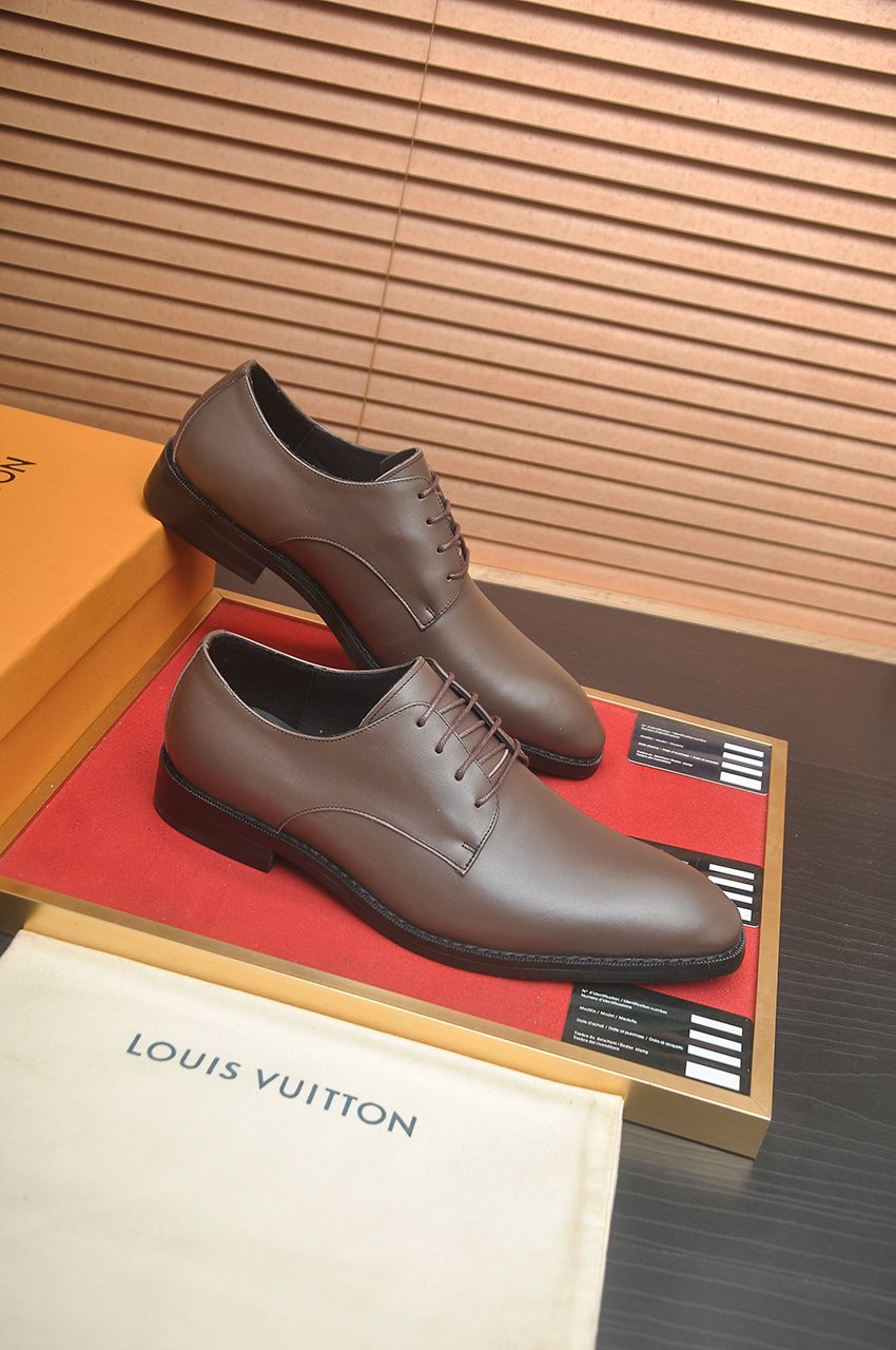 Louis Vuitton Brown Lace-Up Dress Shoes — front