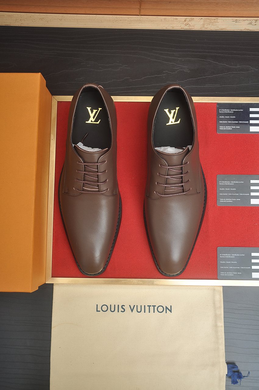 Louis Vuitton Brown Lace-Up Dress Shoes — front