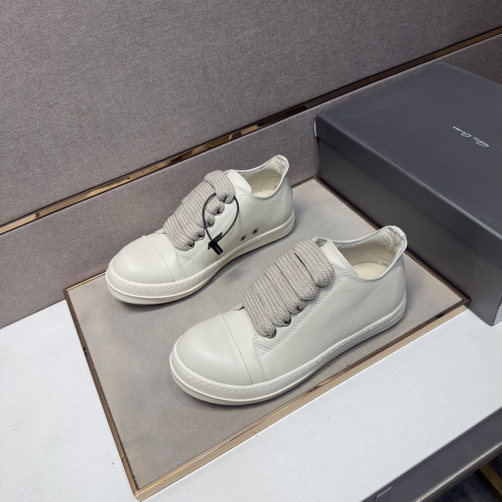 Rick Owens Off-White Low-Top Sneakers — front