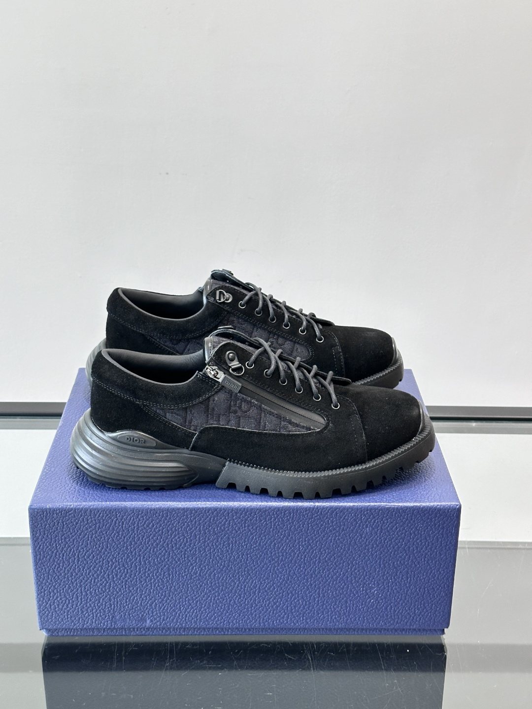 Dior Black Lace-Up Derby Shoes — front