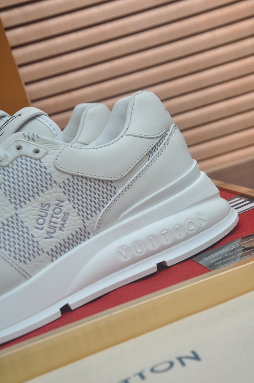 Louis Vuitton White and Light Gray Low-Top Sneakers — detail