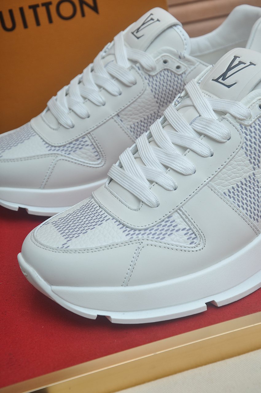 Louis Vuitton White and Light Gray Low-Top Sneakers — detail