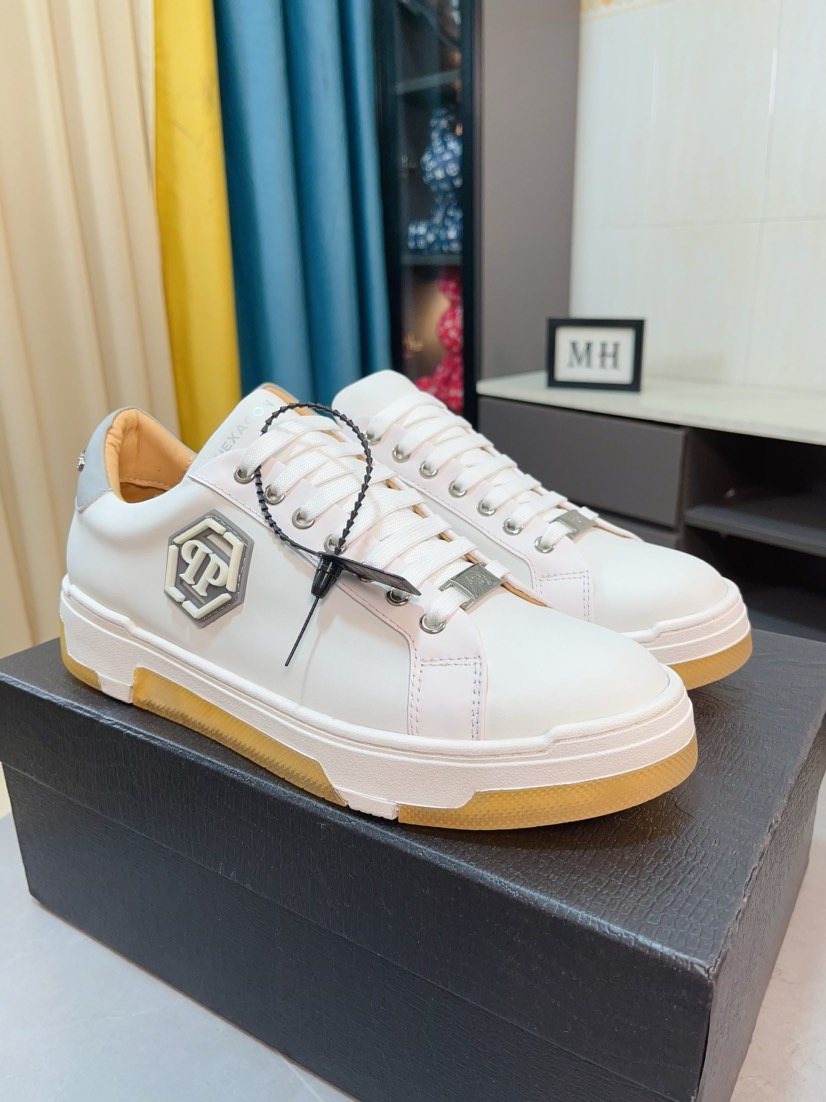 Philipp Plein White Gum Sole Sneakers — front