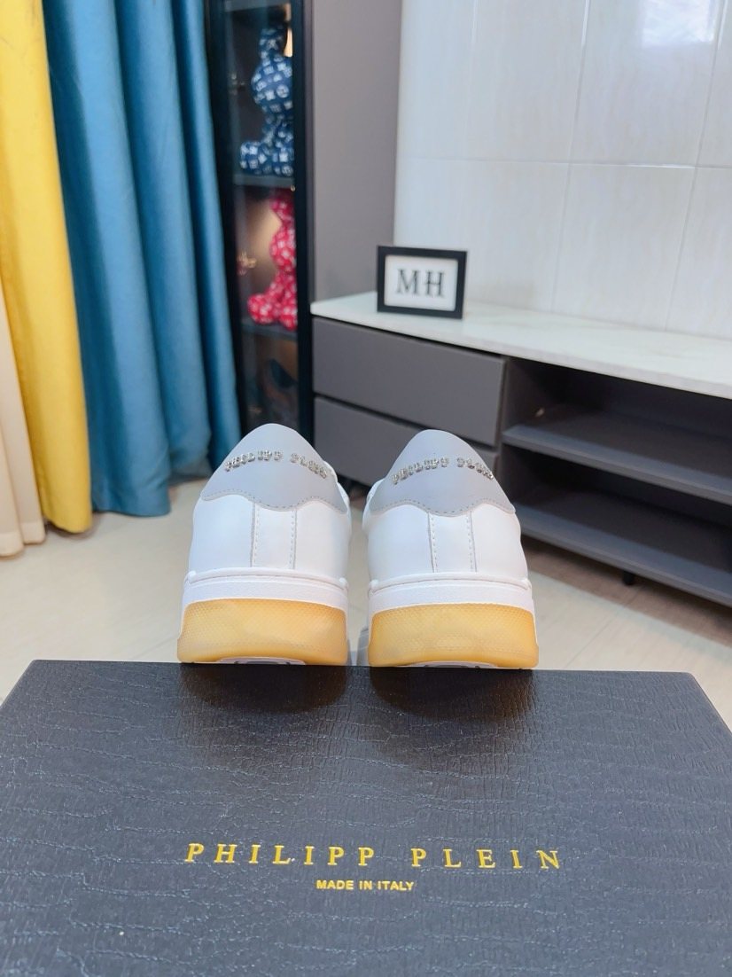Philipp Plein White Gum Sole Sneakers — back
