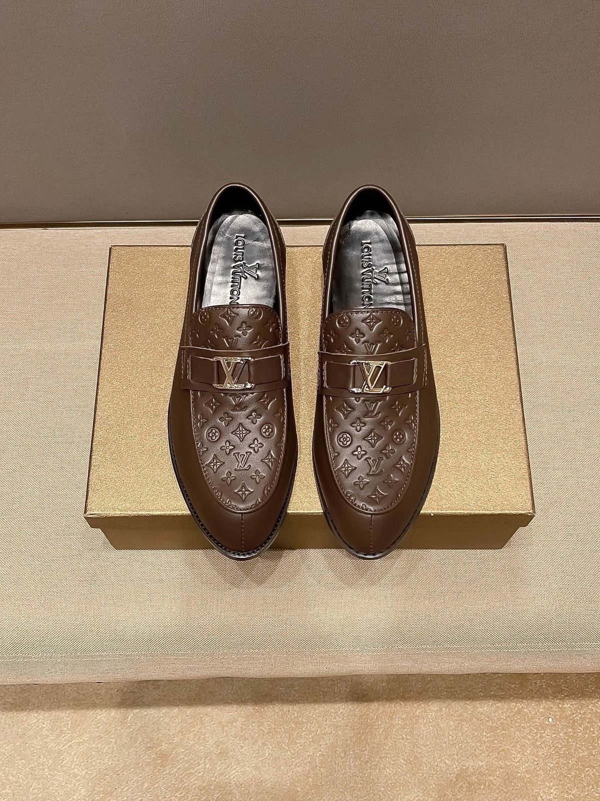Louis Vuitton Brown Buckle Slip-On Dress Shoes — hero