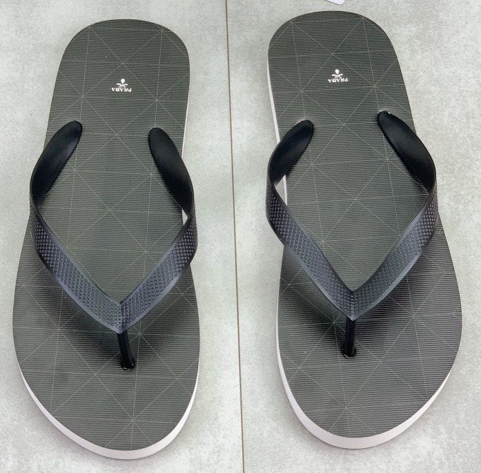 微商相册测试鞋子-Prada Dark Gray and Black Flip-Flops — hero