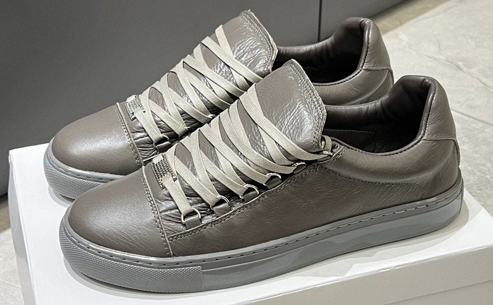 Balenciaga Taupe Gray Low-Top Sneakers — front
