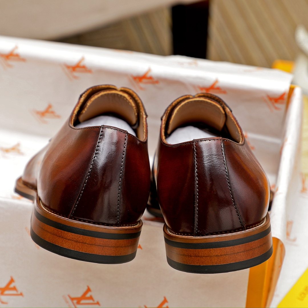 Louis Vuitton Brown Lace-Up Dress Shoes — back