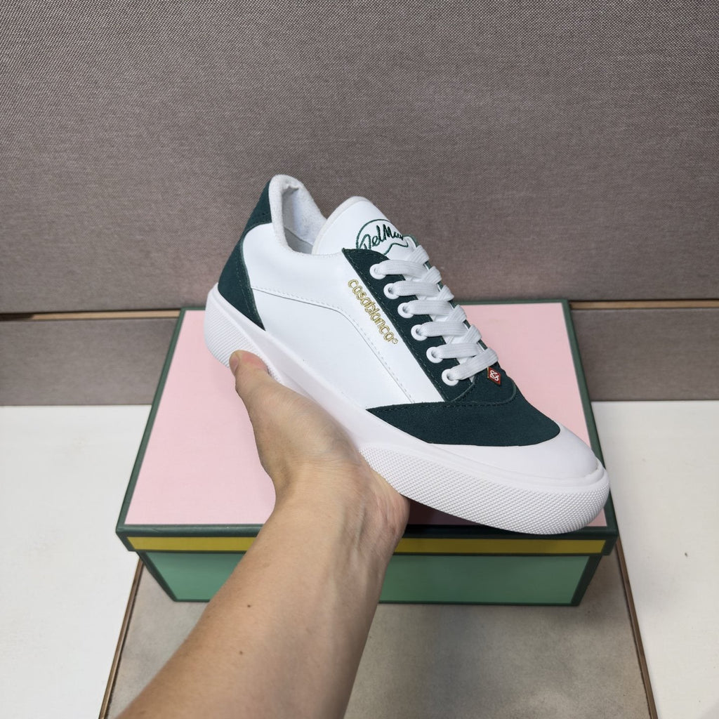 CASA BLANCA White and Dark Green Sneakers — model