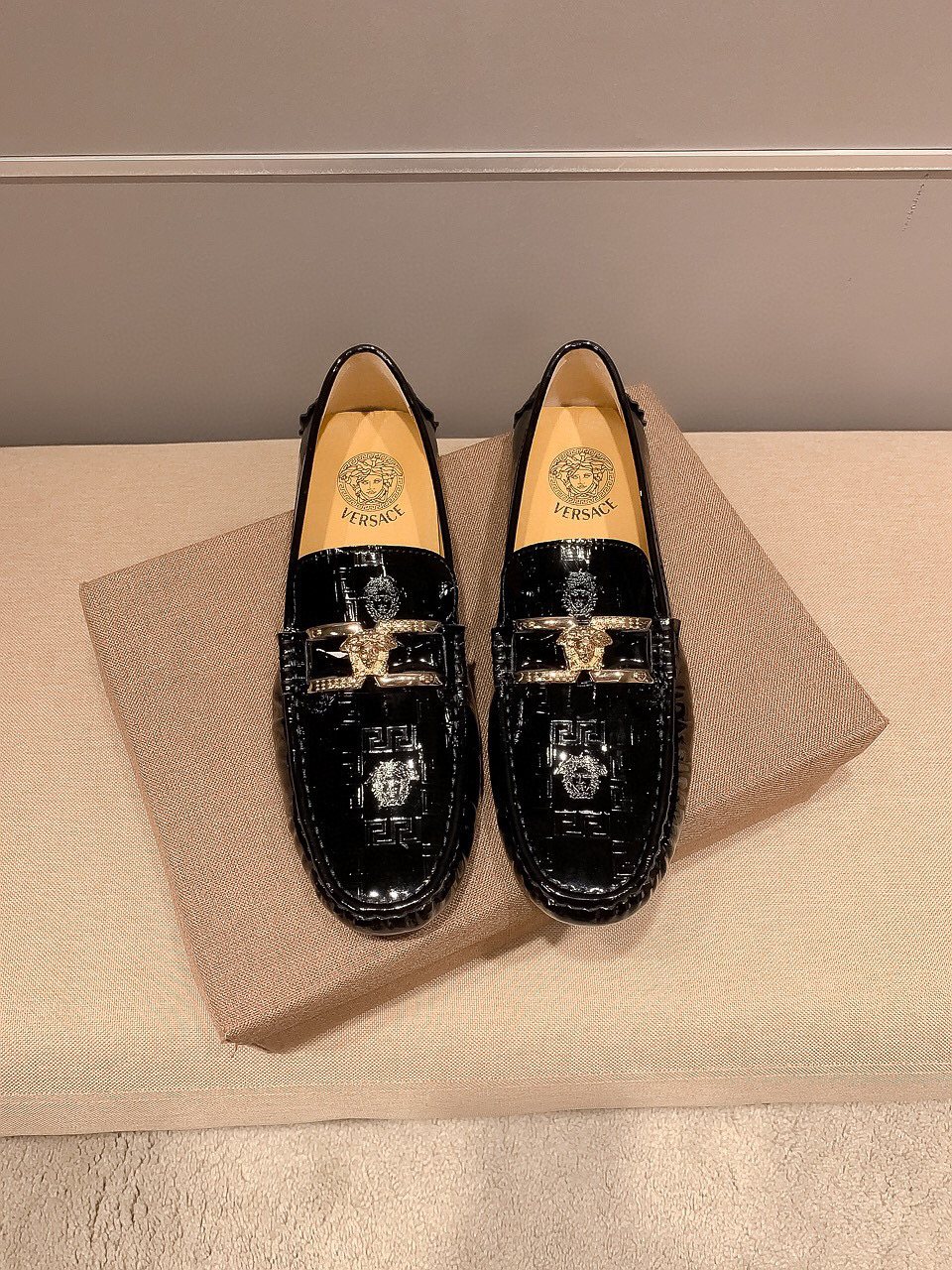 Versace Black Medusa Loafers — hero