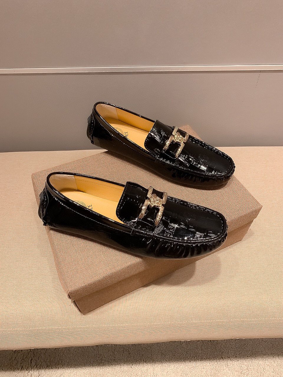 Versace Black Medusa Loafers — front