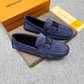 微商相册测试鞋子-Louis Vuitton Navy Blue Hardware Loafers — hero