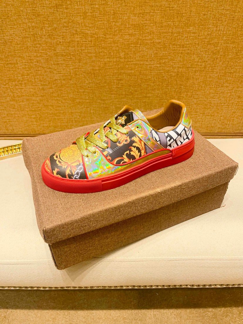 Yellow Graphic Print Low-Top Sneakers — side