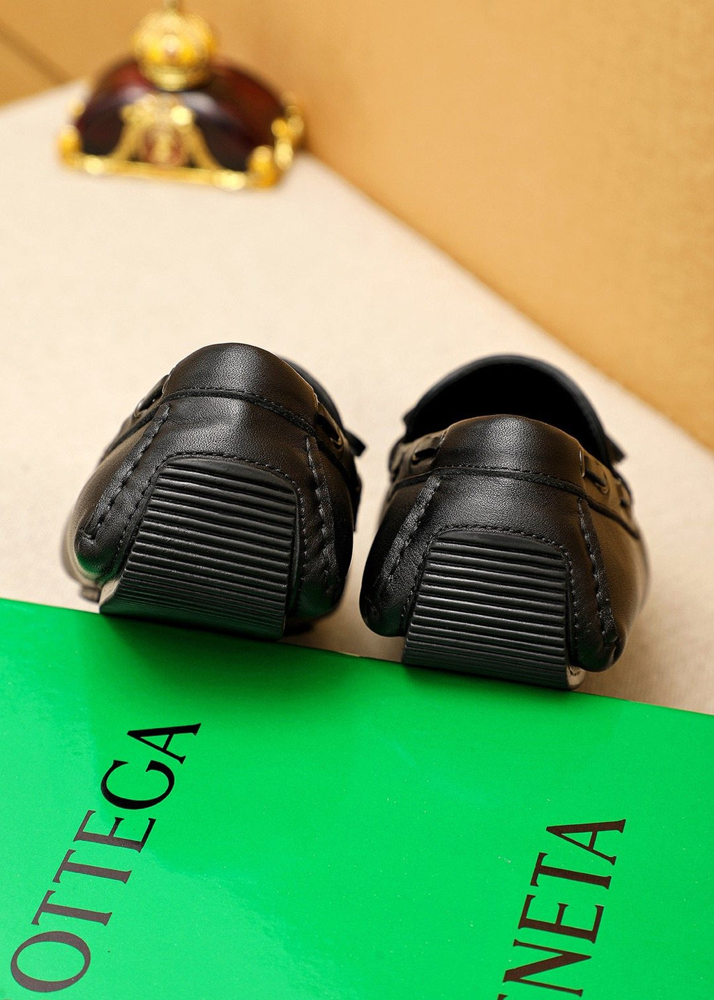 Bottega Veneta Black Woven Slip-On Loafers — back
