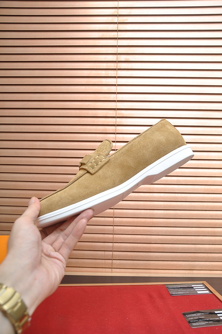 Louis Vuitton Tan Buckle Loafers — side