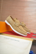 Louis Vuitton Tan Buckle Loafers — hero