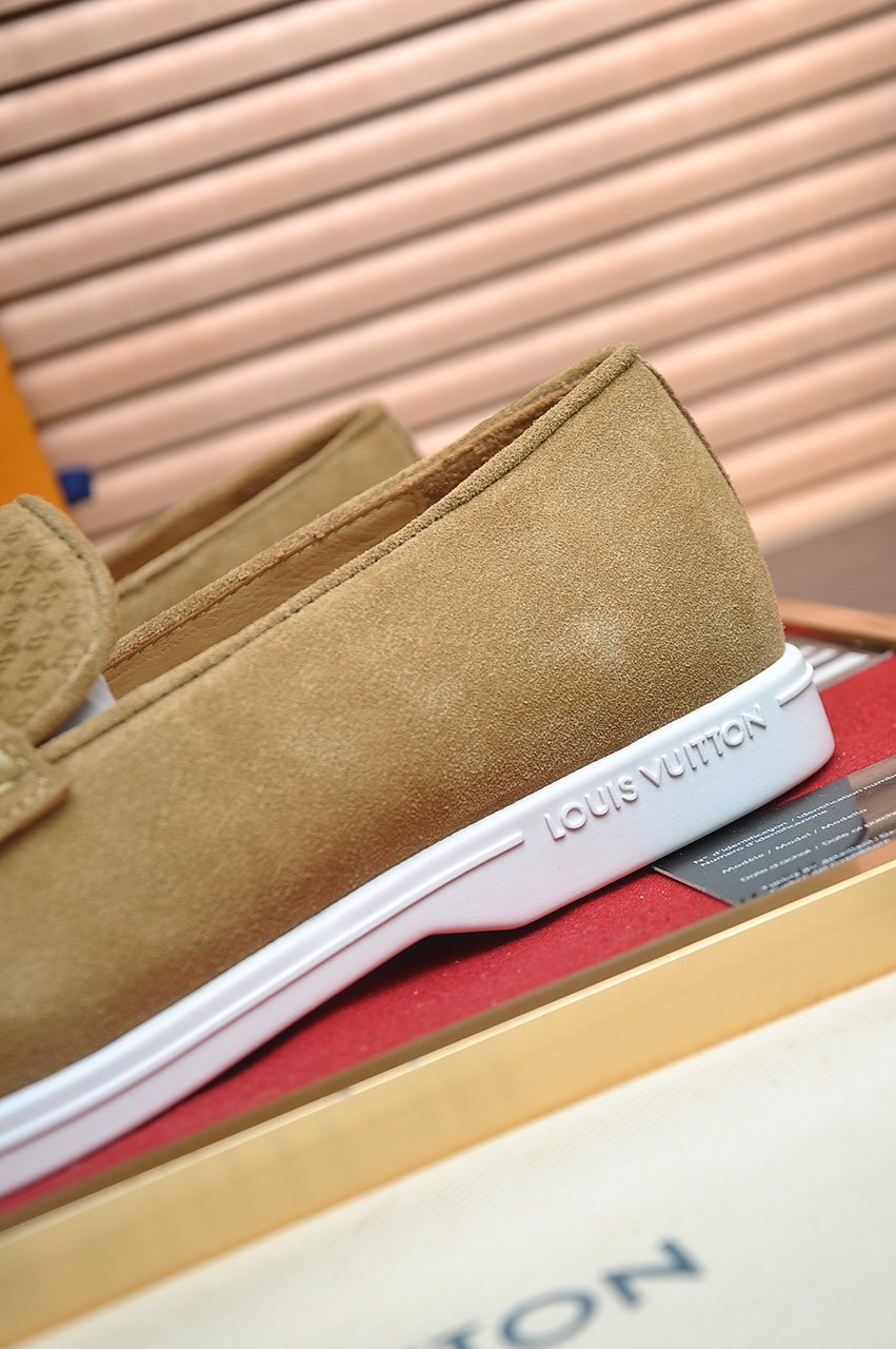 Louis Vuitton Tan Buckle Loafers — detail