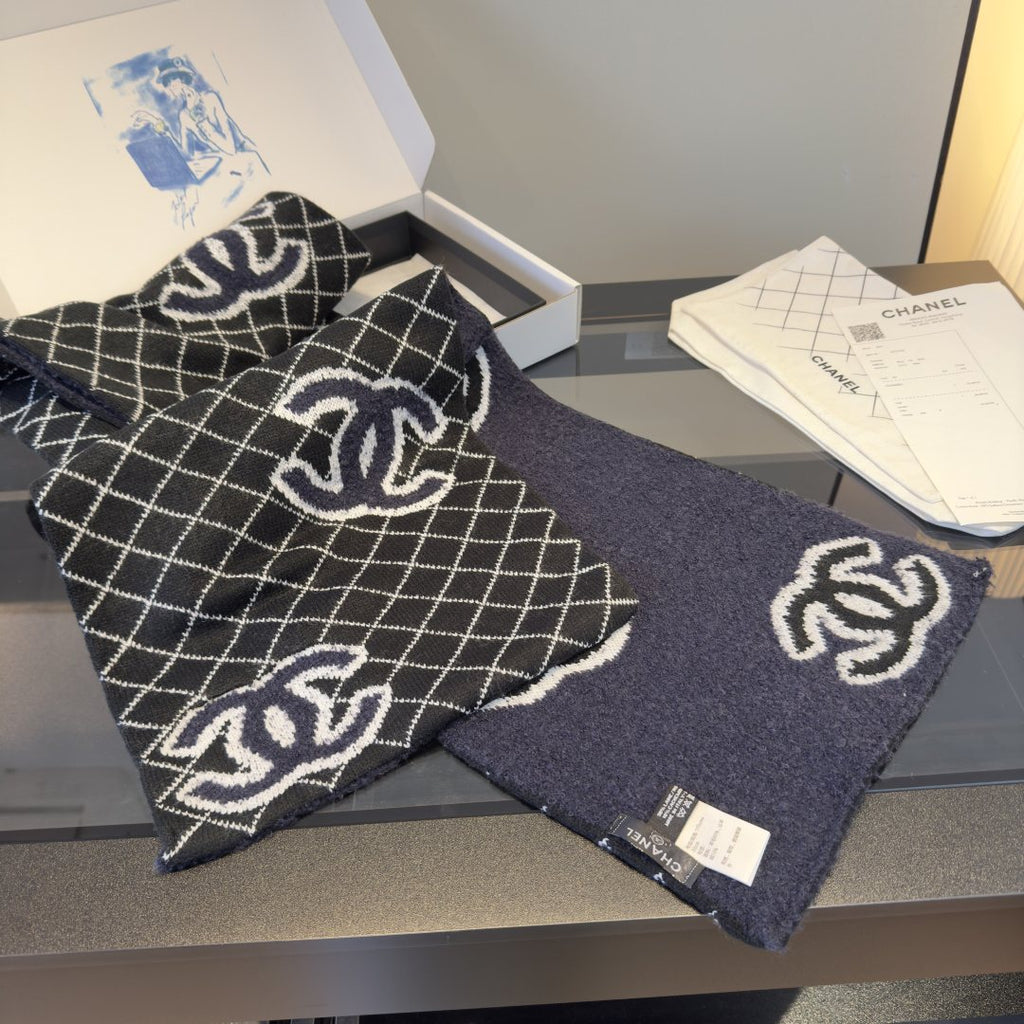 Chanel Graphic Motif Knit Scarf — side