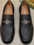 Louis Vuitton Black Metal-Link Loafers — hero