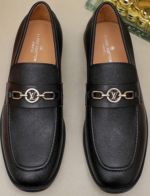 Louis Vuitton Black Metal-Link Loafers — hero