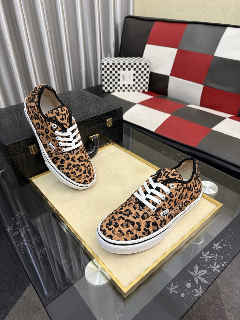 VANS Leopard Print Low-Top Sneakers — front