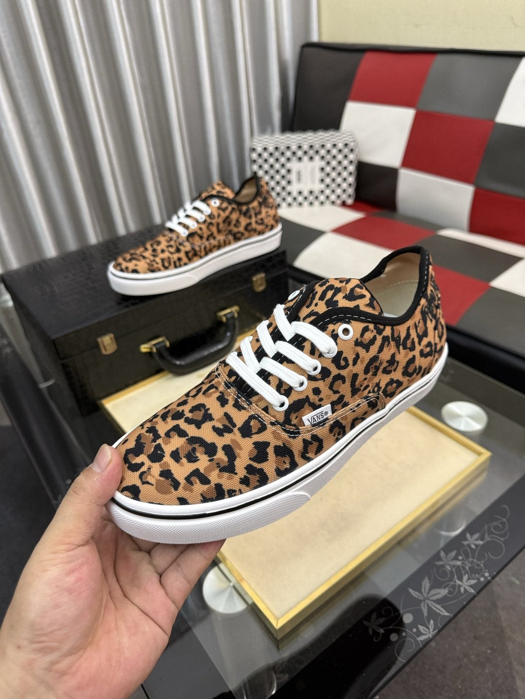 VANS Leopard Print Low-Top Sneakers — side