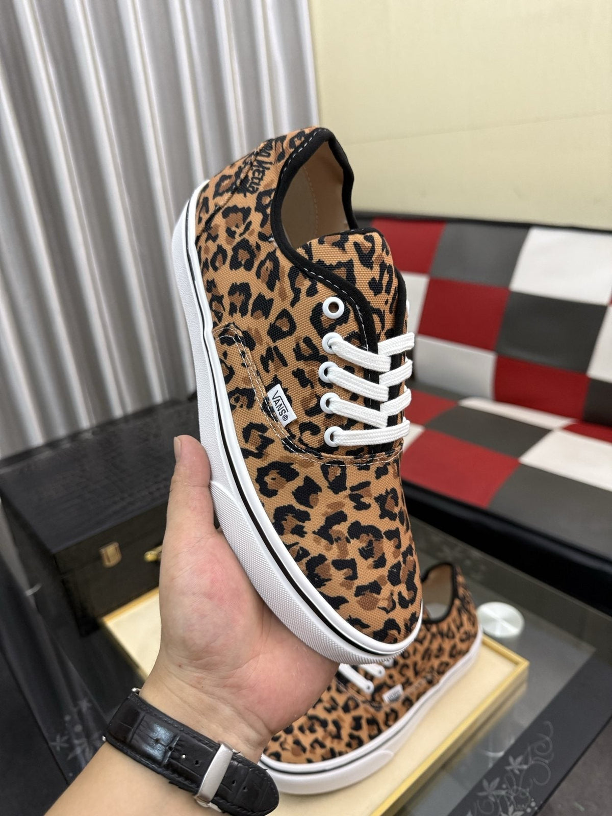 VANS Leopard Print Low-Top Sneakers — side