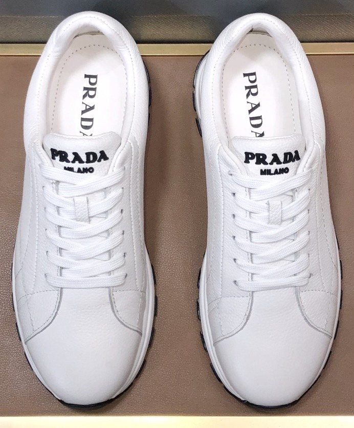 PRADA White Low-Top Sneakers — front