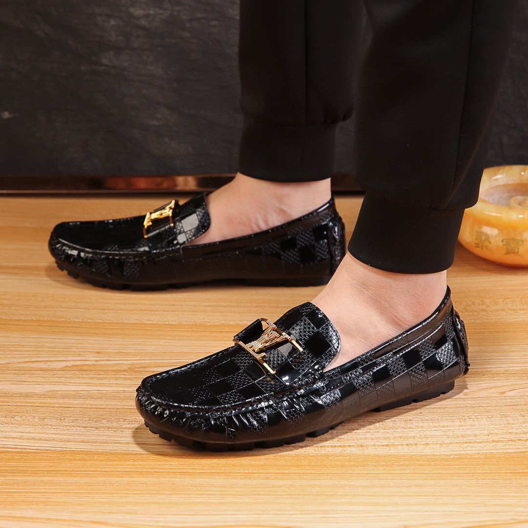 Louis Vuitton Black Buckle Driving Loafers — model