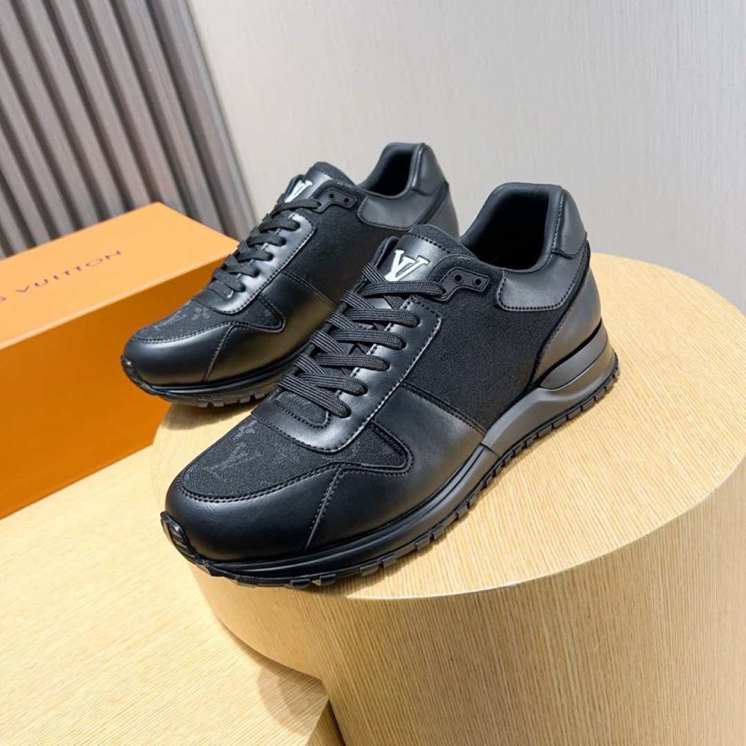 Louis Vuitton Black & Dark Gray Low-Top Sneakers — front
