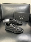 Prada Black and Charcoal Low-Top Sneakers — hero