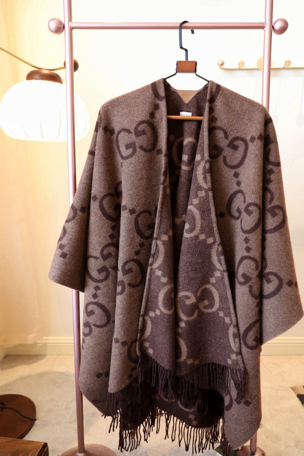 Gucci Fringed Monogram Cape — hero