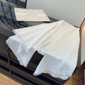 Dior White Geometric Fringed Scarf — hero
