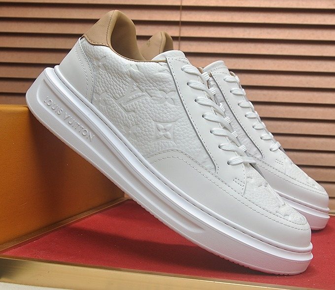 Louis Vuitton White Low-Top Sneakers — front
