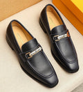 Louis Vuitton Black Pebbled Bar Loafers — hero