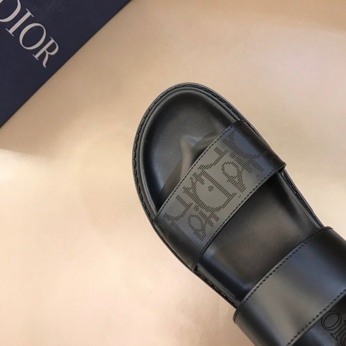 Dior Black Two-Strap Slingback Sandals — detail
