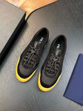 Prada Black Yellow-Sole Sneakers — hero