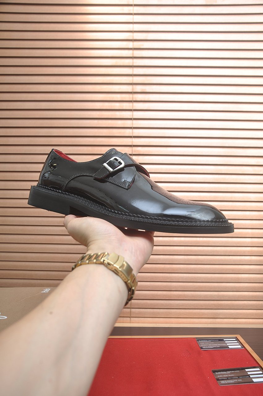 Christian Louboutin Black Buckle Dress Shoes — side