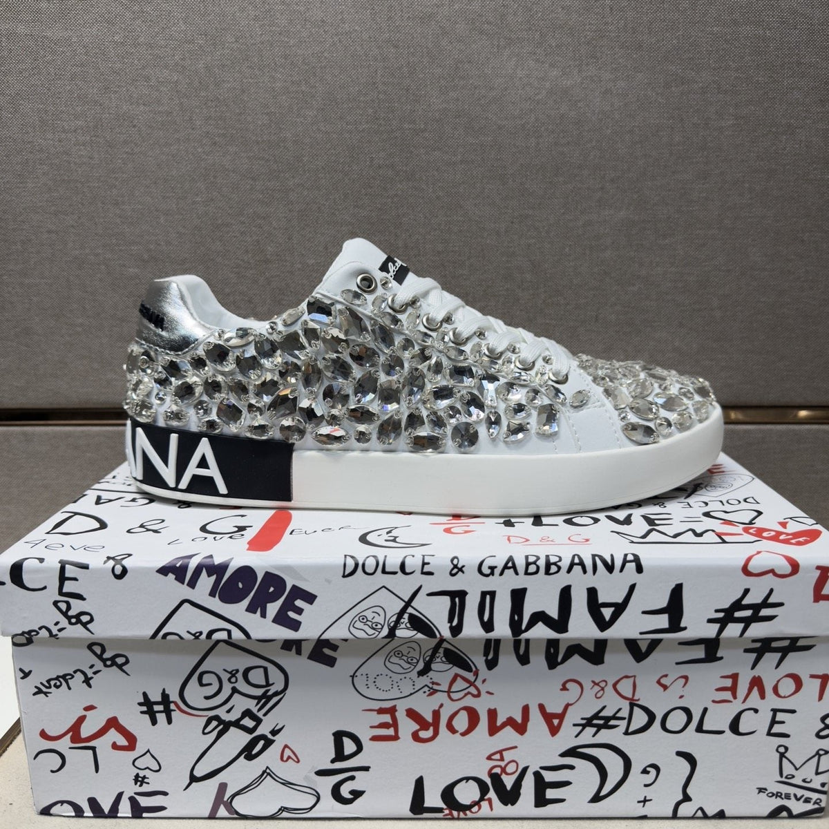 Dolce & Gabbana Crystal Low-Top Sneakers — side