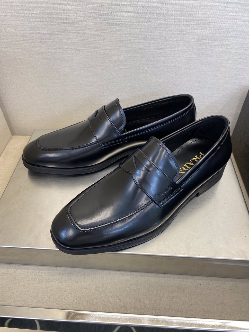 Prada Black Leather Loafers — hero