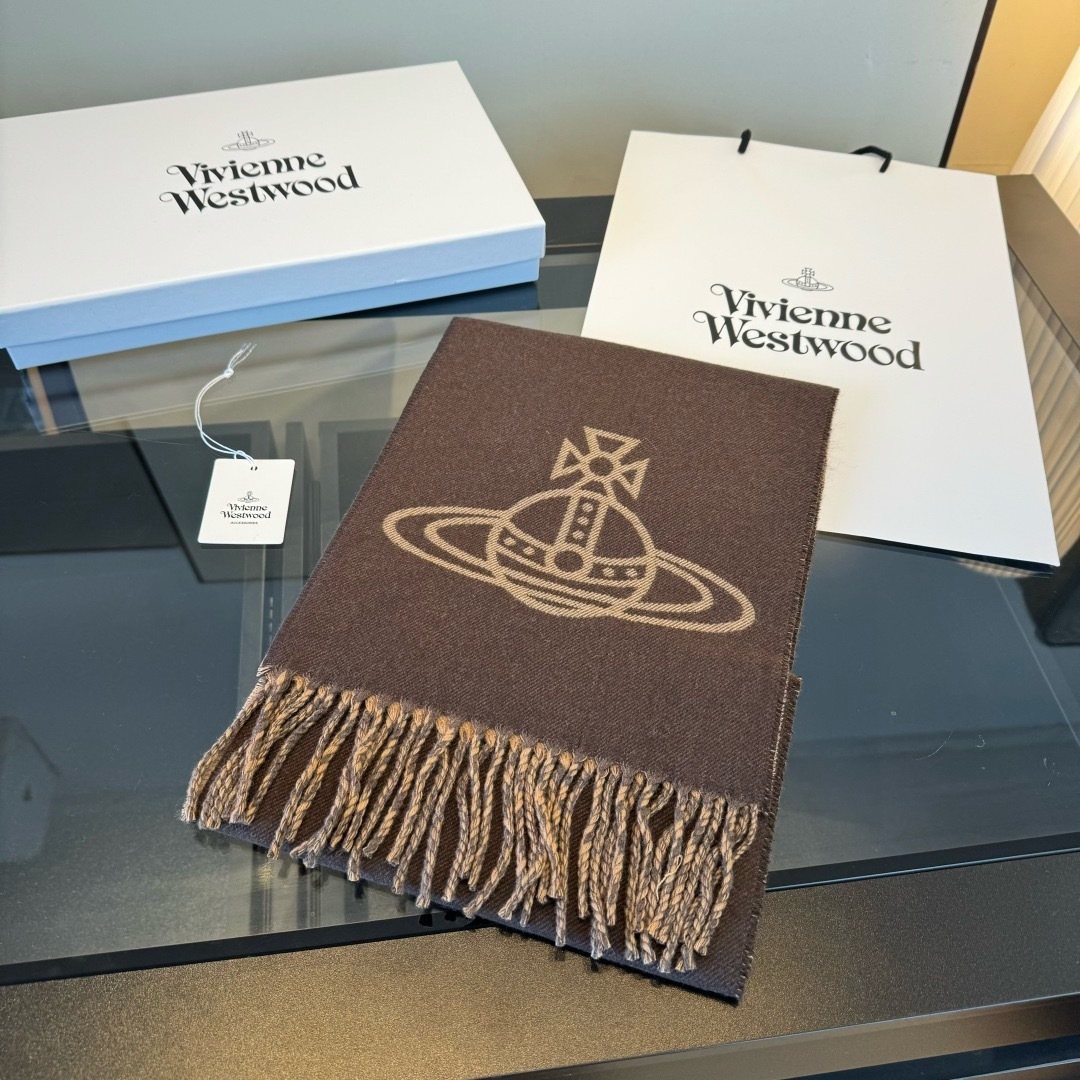 Vivienne Westwood Orb Fringed Scarf — front