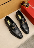 Salvatore Ferragamo Black Buckle Loafers — hero