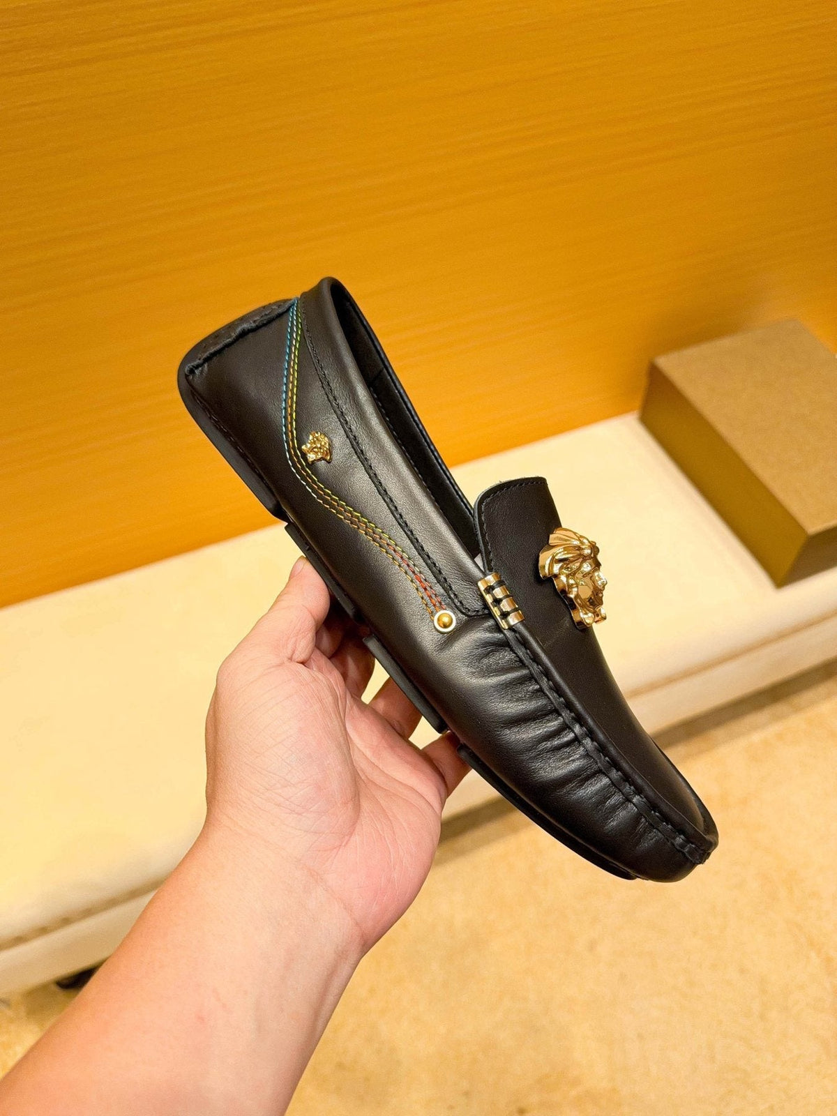 Versace Black Medusa Loafers — front