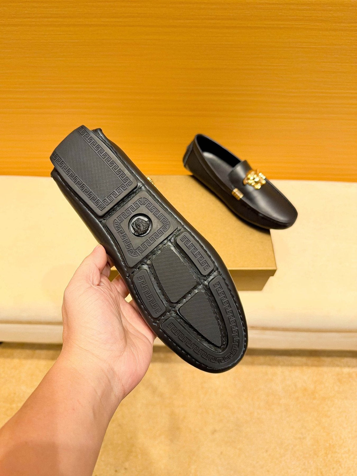 Versace Black Medusa Loafers — back