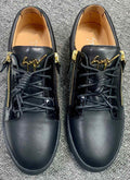 Giuseppe Zanotti Black Gold-Zip Low-Top Sneakers — hero
