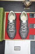 GUCCI Gray Patterned Low-Top Sneakers — hero